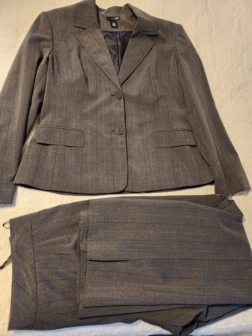 Casual Corner Gray Pinstripe Men's Suit Jacket & Pants